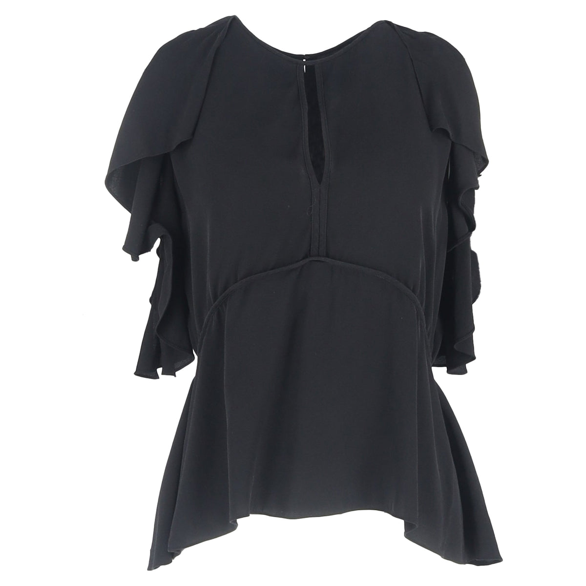 Blusa de seda color negro