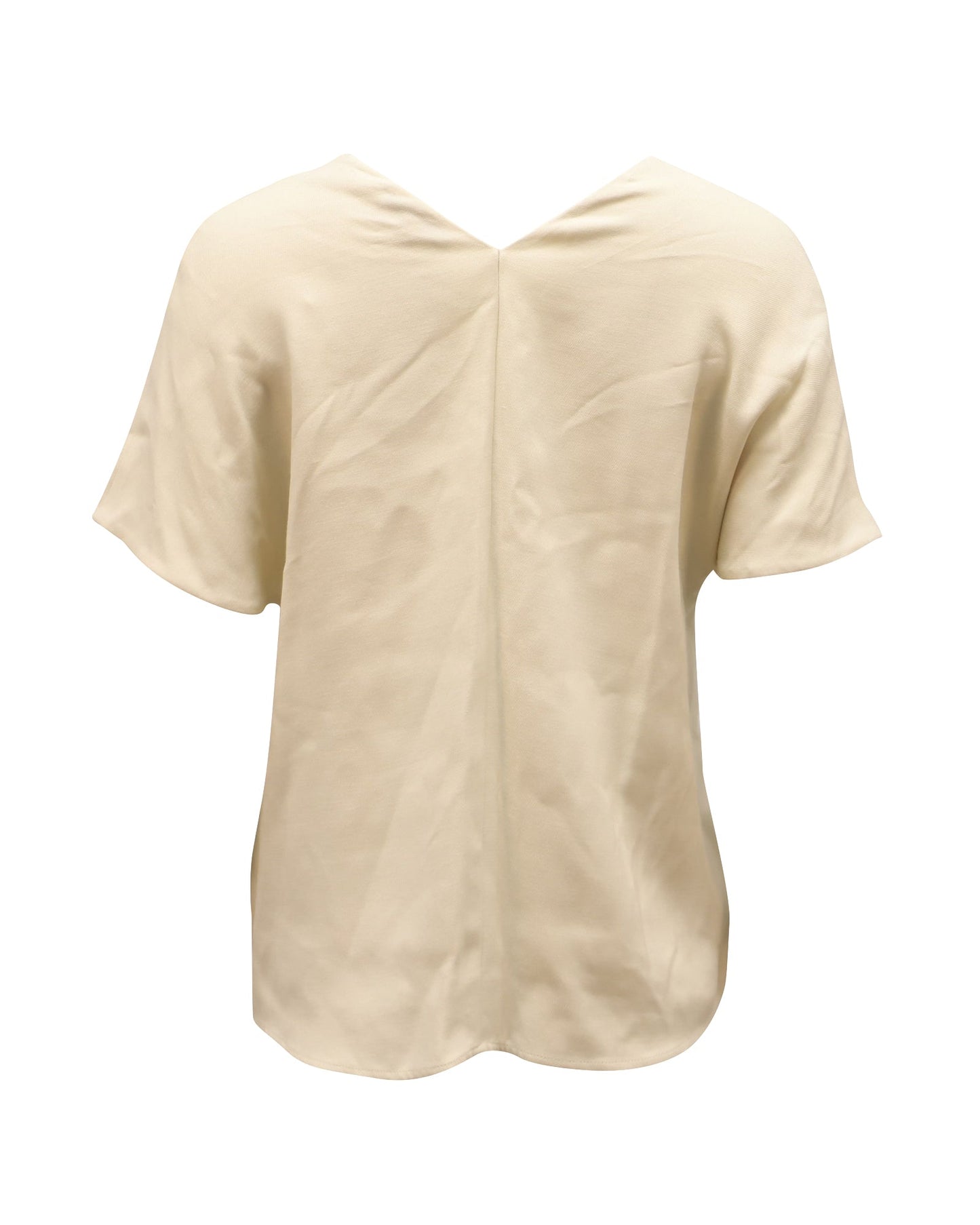 Blusa con cuello en V color marfil