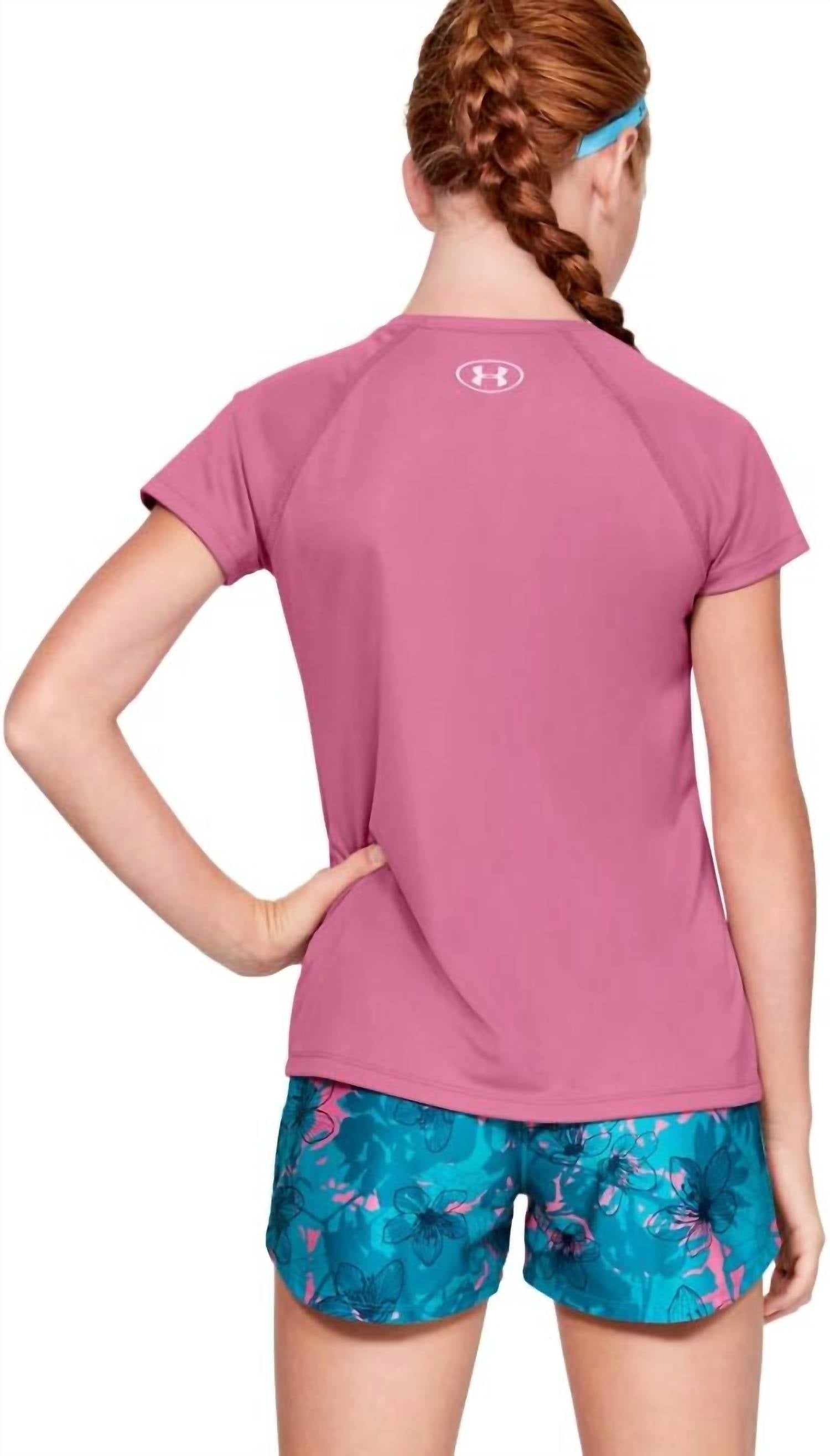 Camiseta para niña de manga corta color rosado