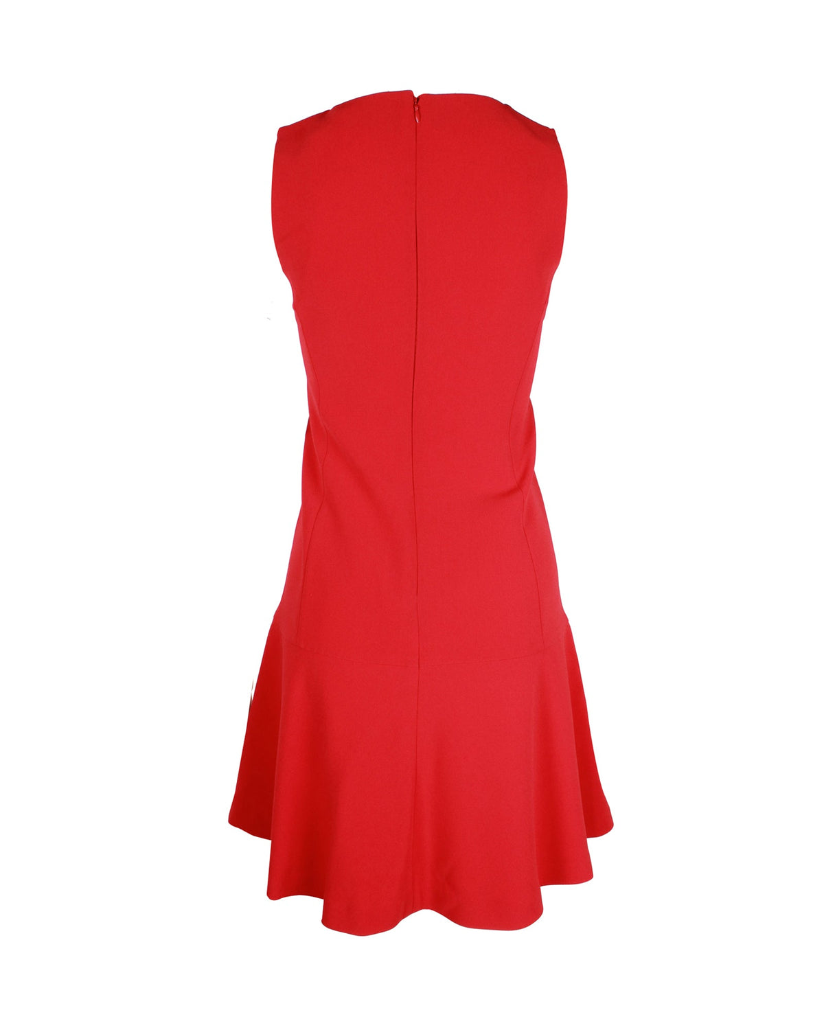 Vestido sin mangas con cuello en V color rojo