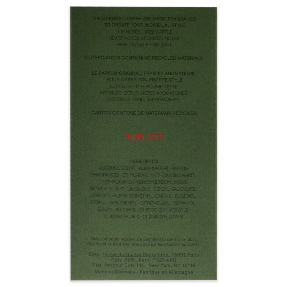 Perfume de hombre eau de toilette 2,5 oz