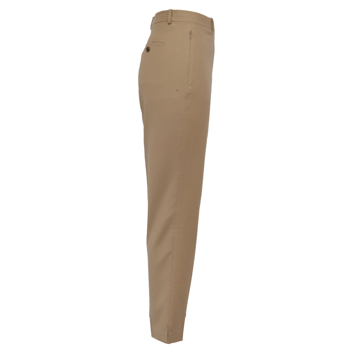 Pantalón de lana de tiro alto color beige