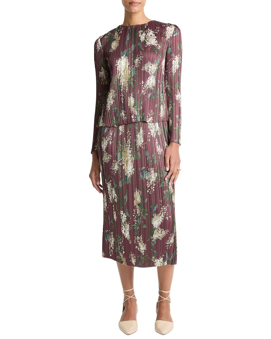 Top con estampado con pliegues color lila