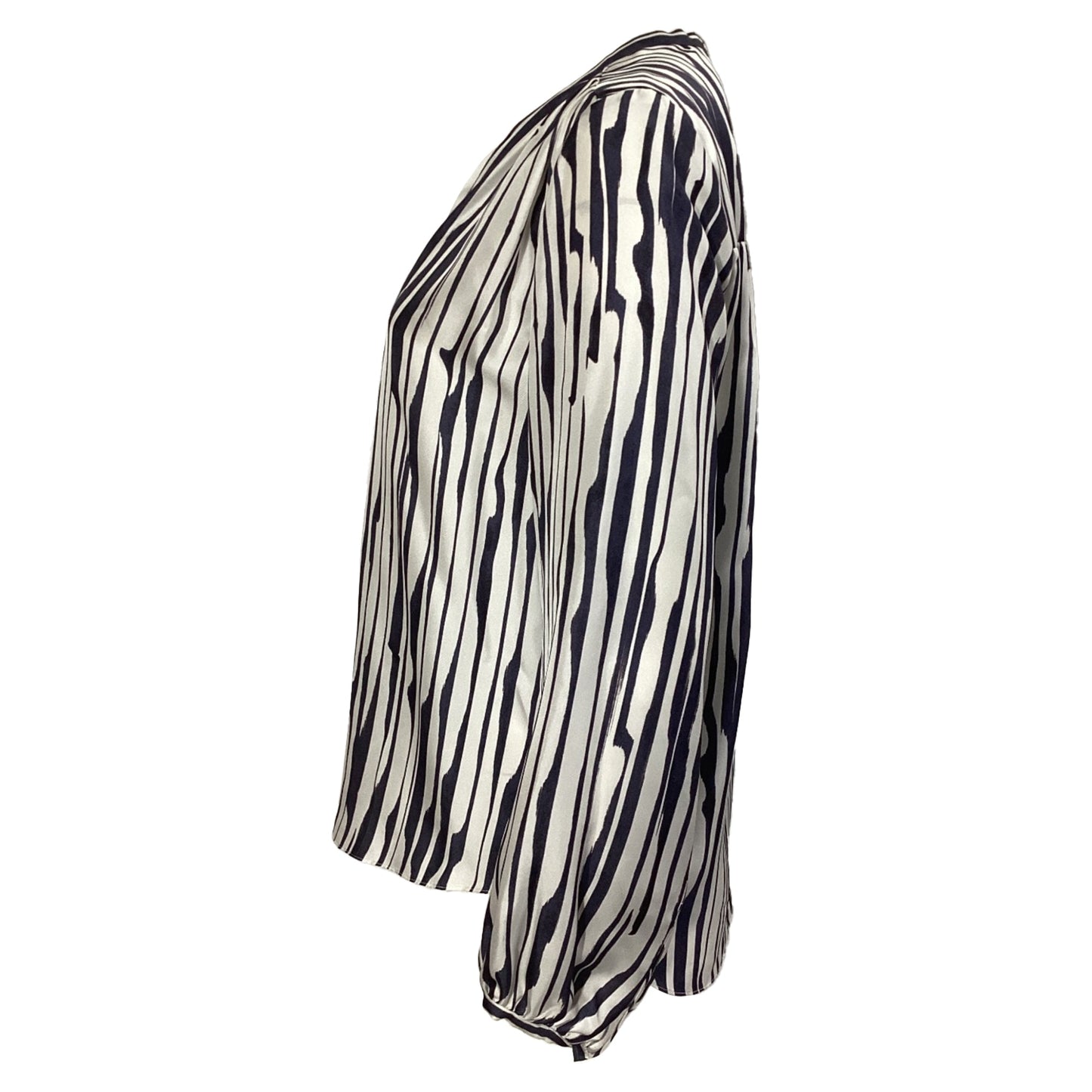 Blusa de seda de manga larga multicolor