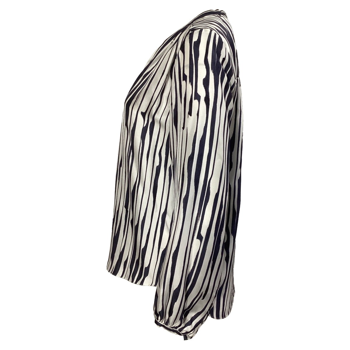 Blusa de seda de manga larga multicolor