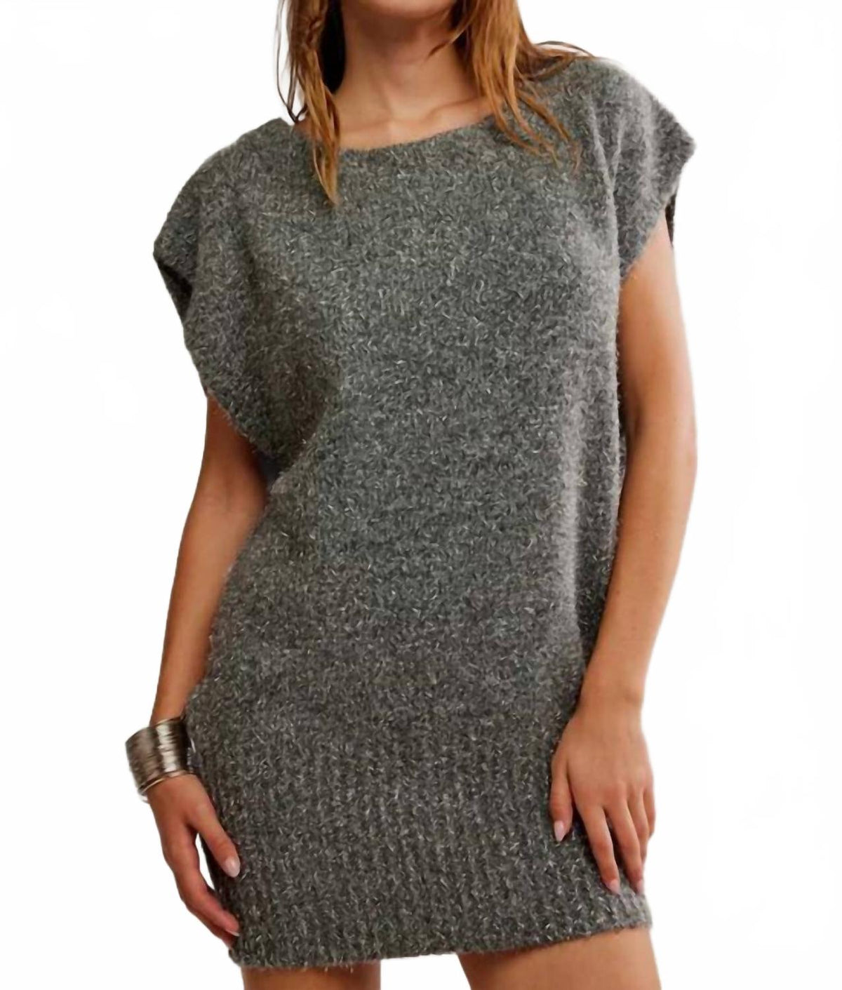 Vestido corto color gris