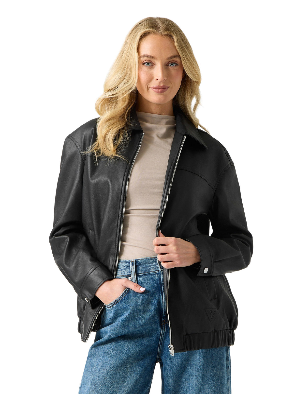 Chaqueta de efecto cuero