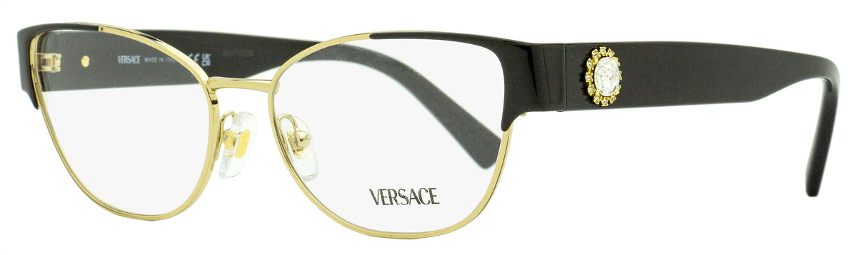 Montura para gafas de mujer de montura tipo gato 53 mm color negro y dorado