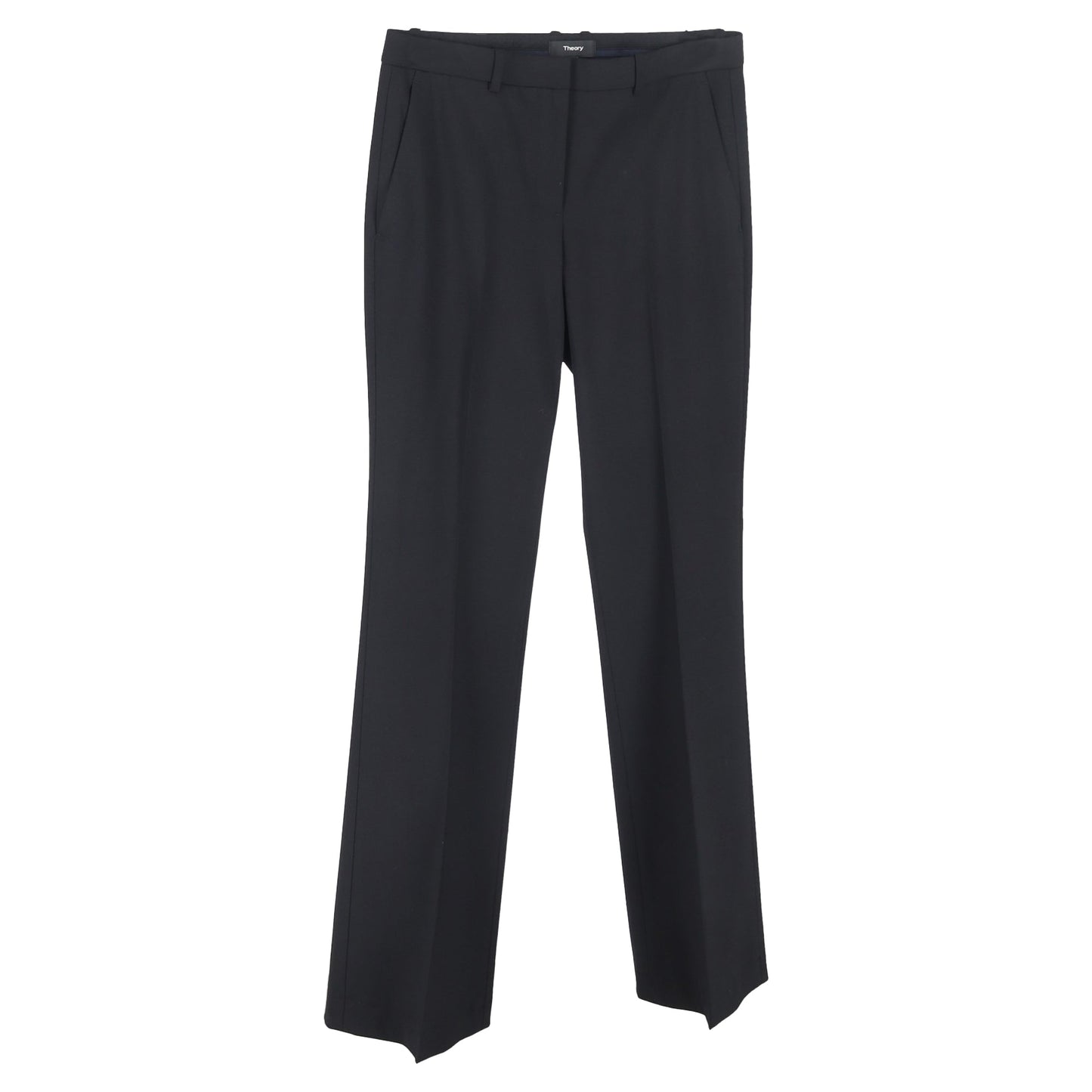 Pantalón de lana de pierna ancha color negro