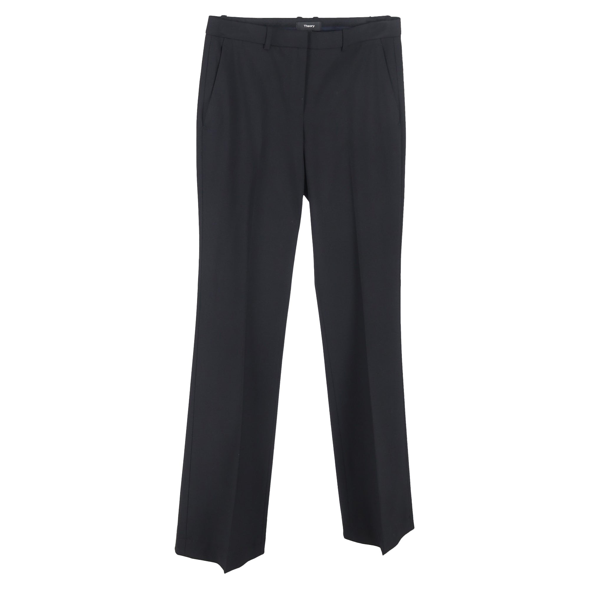 Pantalón de lana de pierna ancha color negro