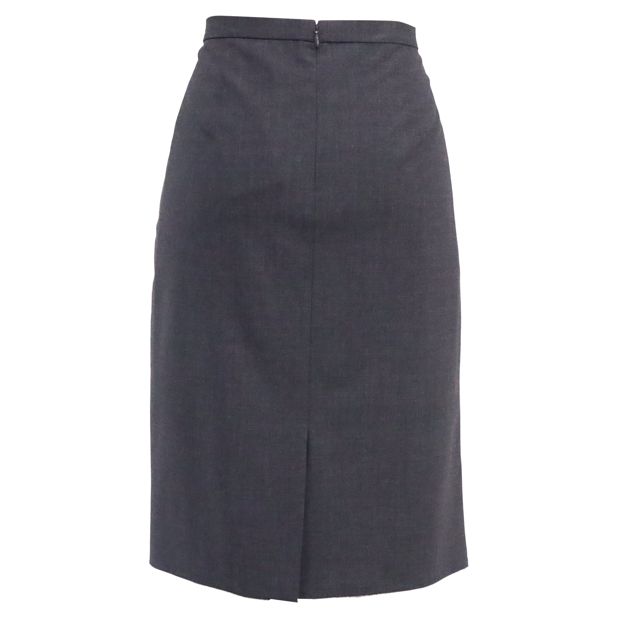 Falda de lana color gris