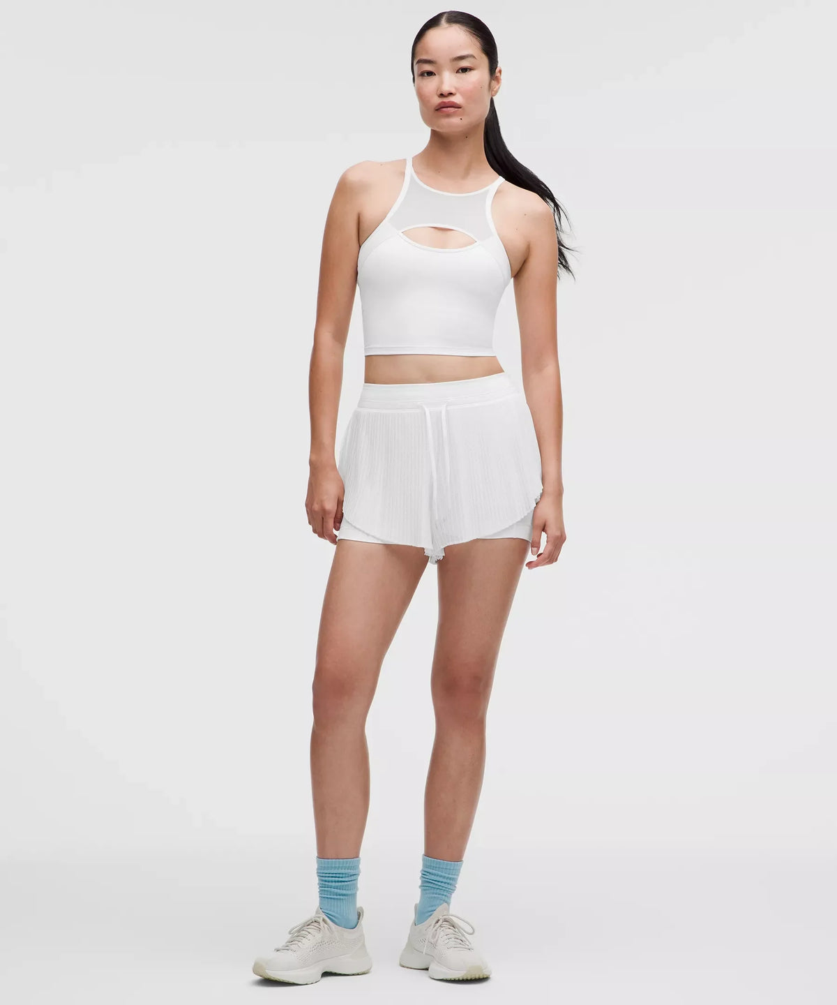 Short de tiro alto con pliegues