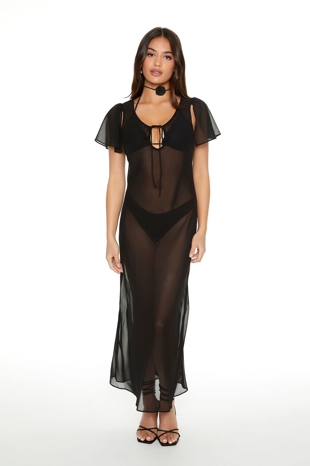 Vestido de gasa largo