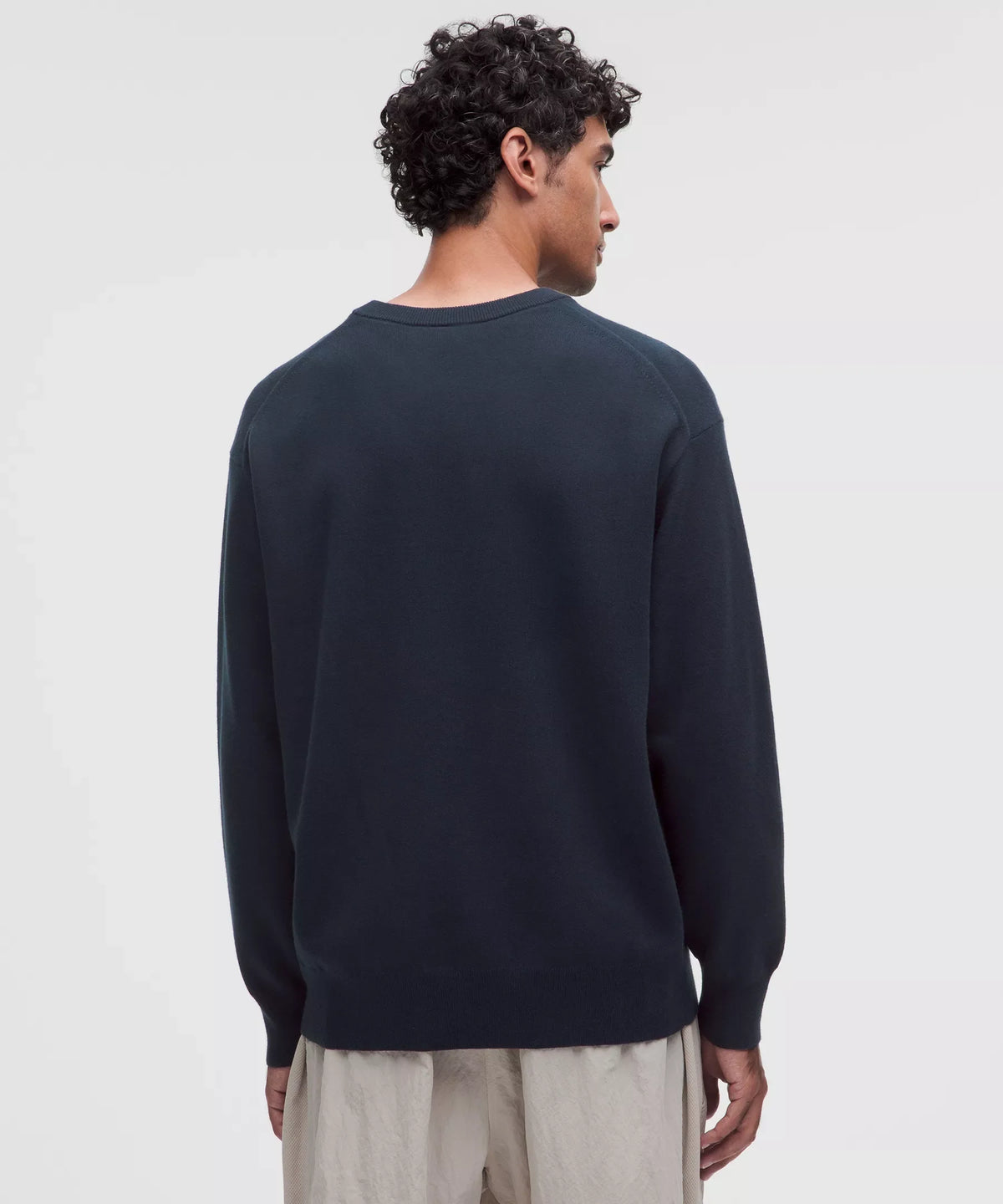 Buzo de mezcla de algodón de manga larga con cuello redondo
