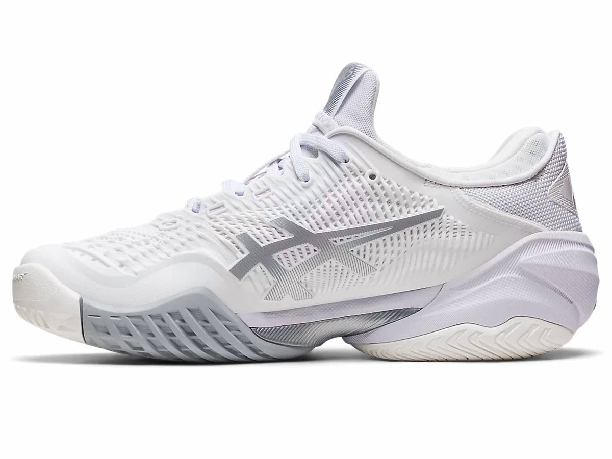 Tenis de mujer color blanco y plateado