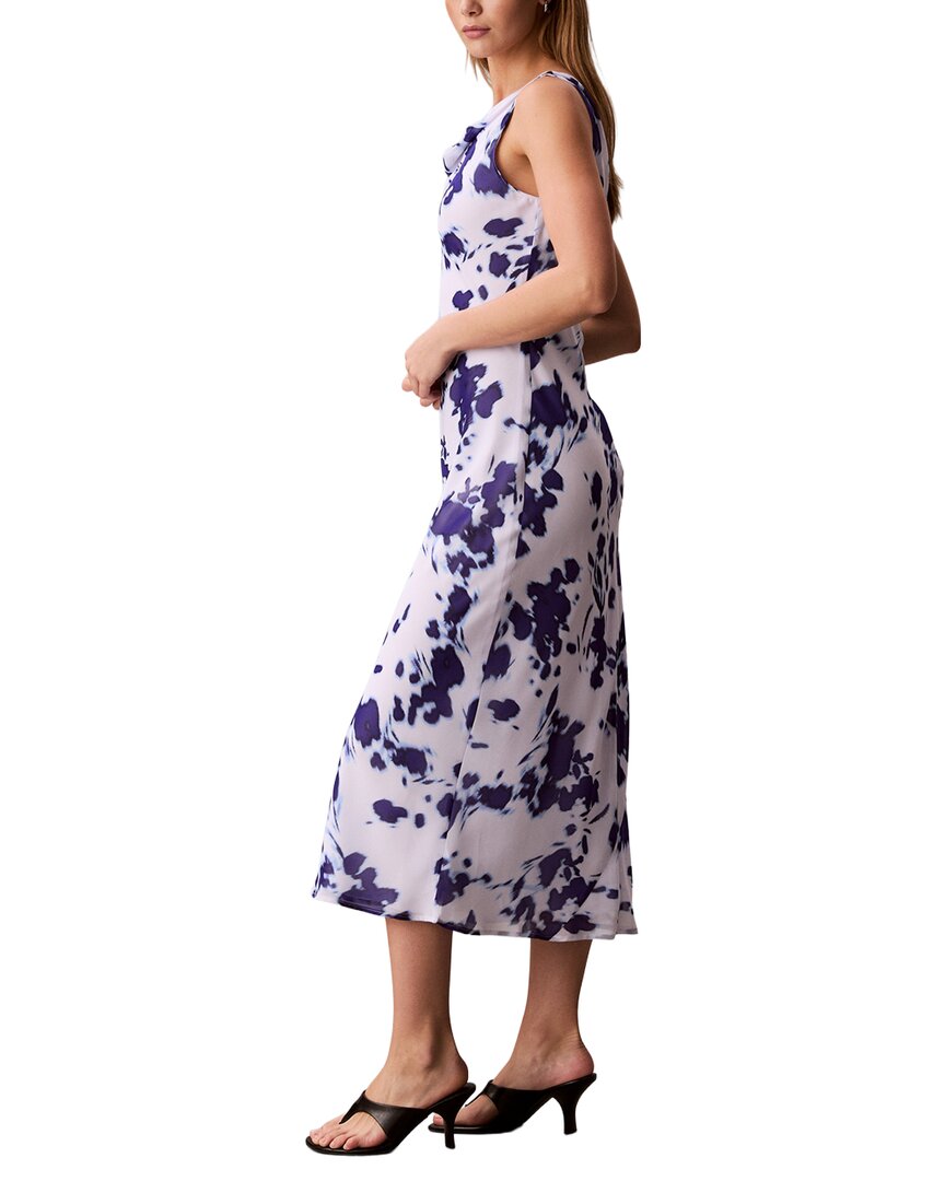 Calvin Klein Maxi Vestido Estampado de Chifón Cuello Caído