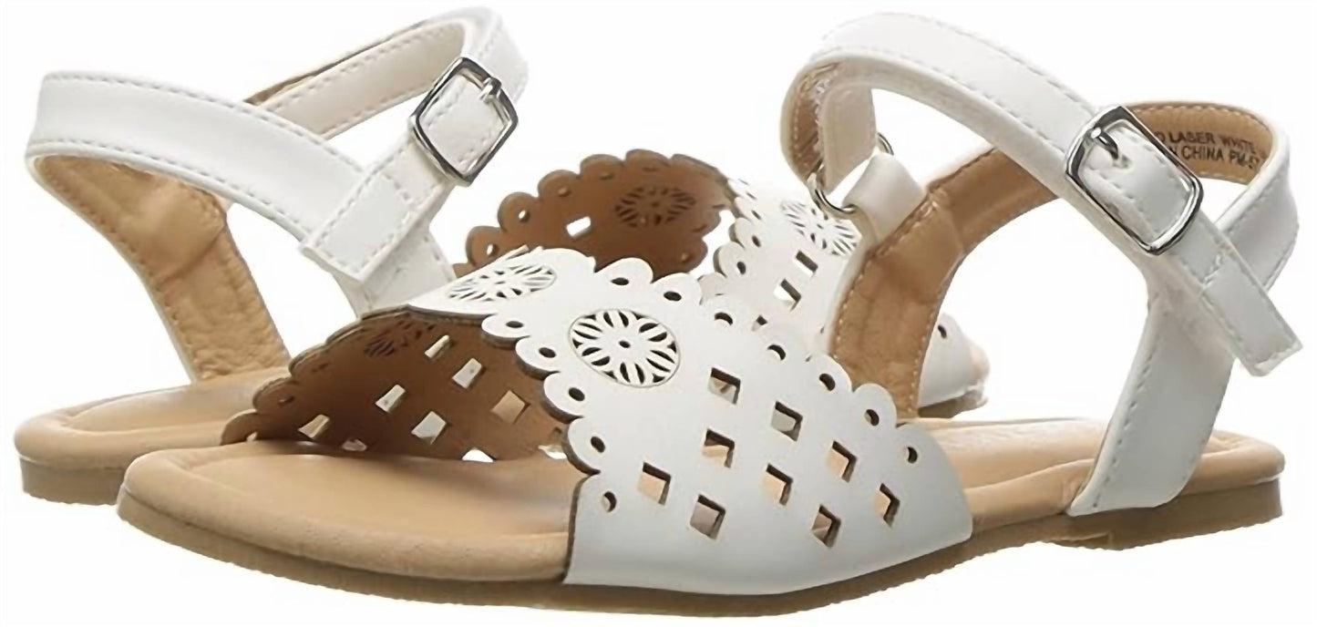 Sandalias para niña color blanco