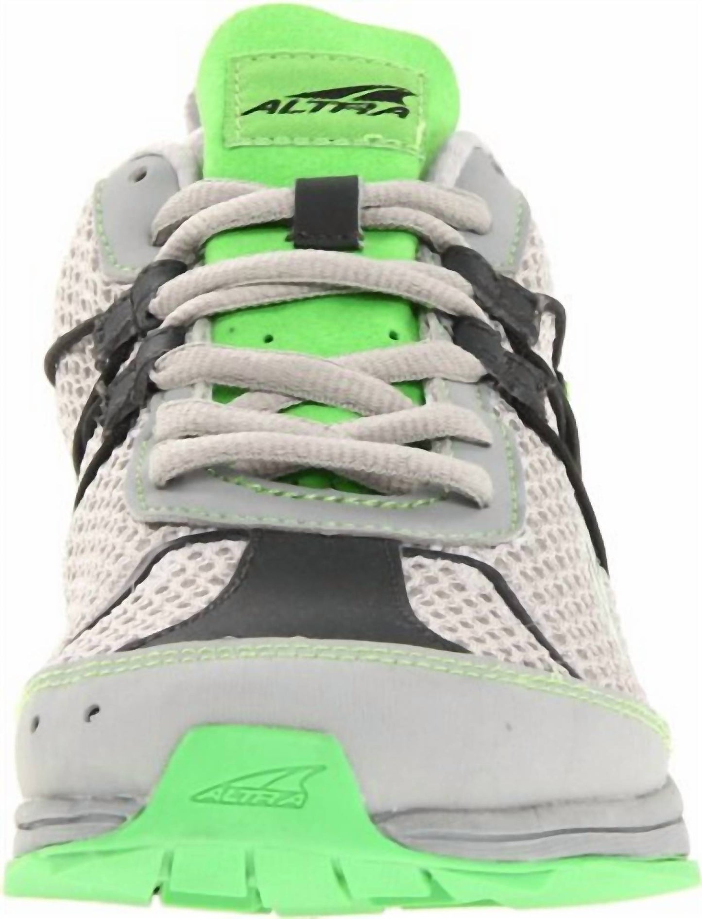 Tenis para correr de mujer color gris claro y verde