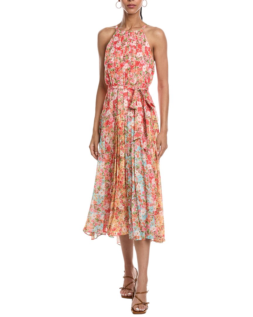 Vestido midi sin mangas con estampado