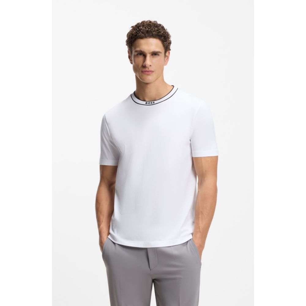 Camiseta de algodón con cuello redondo