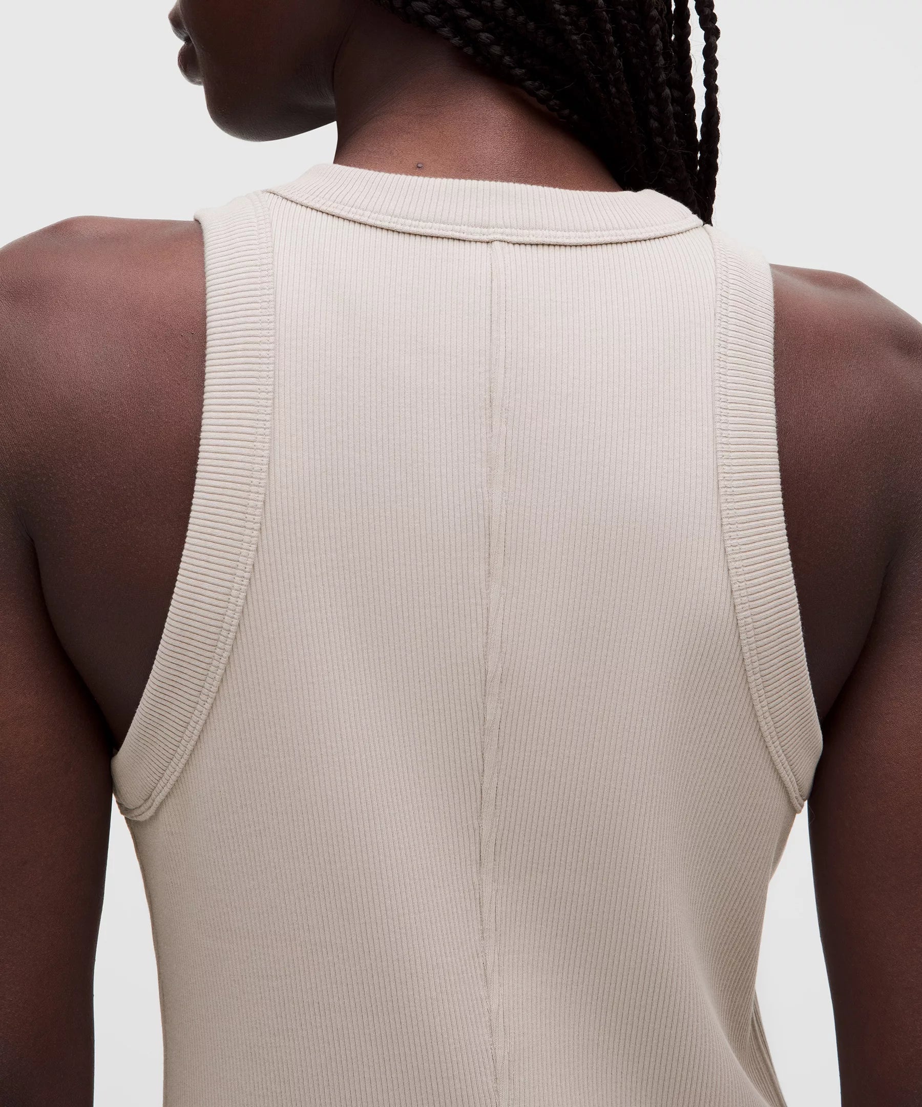 Vestido de algodón midi con tejido acanalado