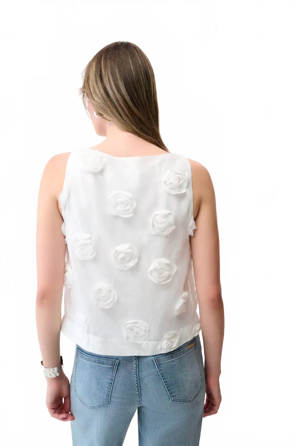 Camiseta sin mangas con estampado floral color blanco