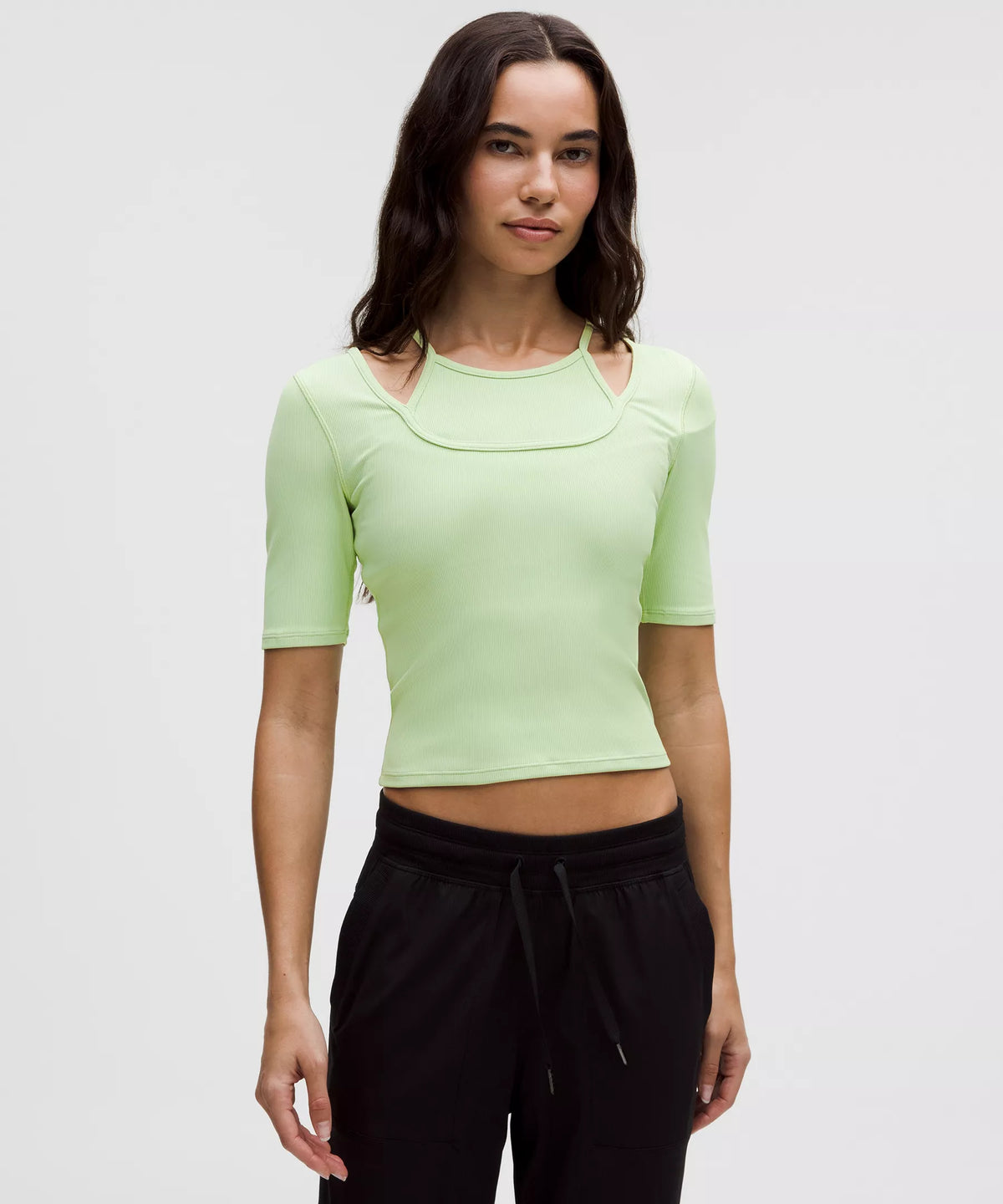 Camisa de manga corta con tejido acanalado