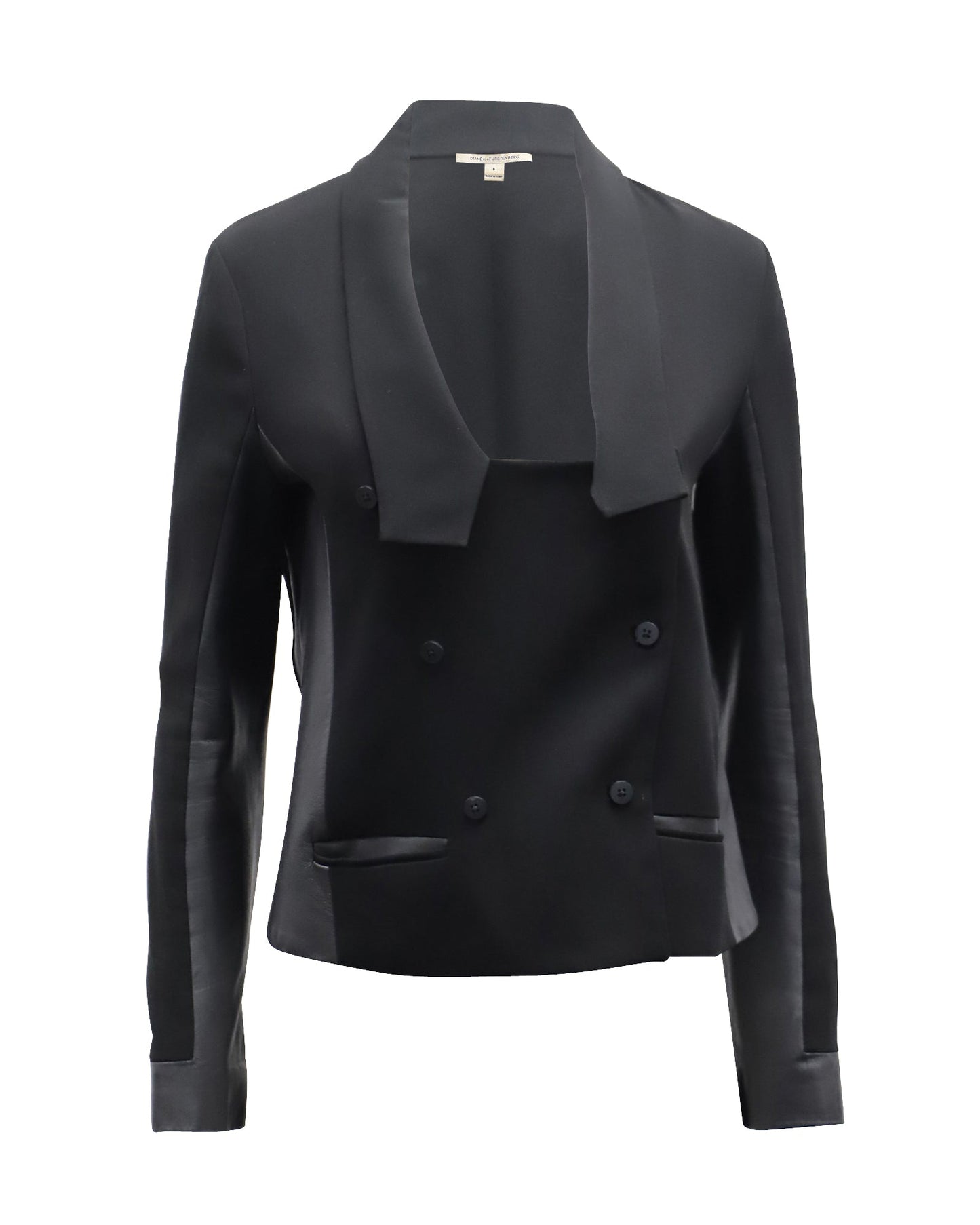 Blazer de cuero color negro