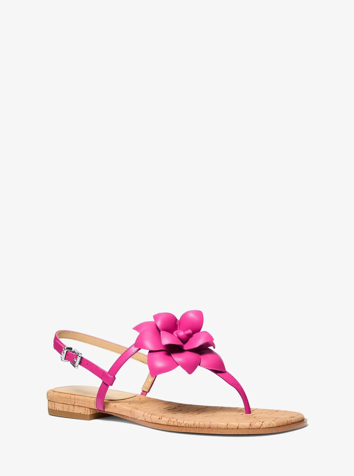 Sandalias de cuero con estampado floral