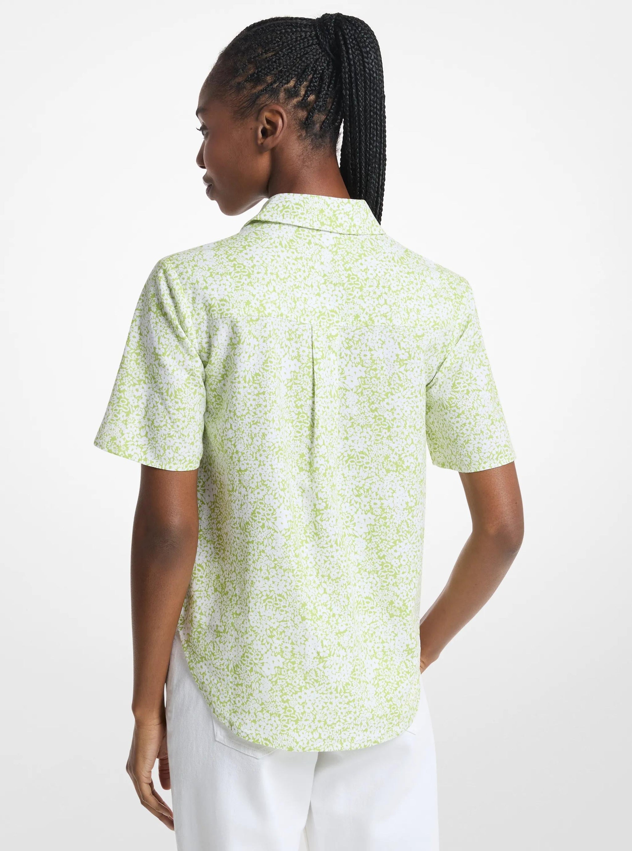 Camisa de mezcla de lino con estampado floral