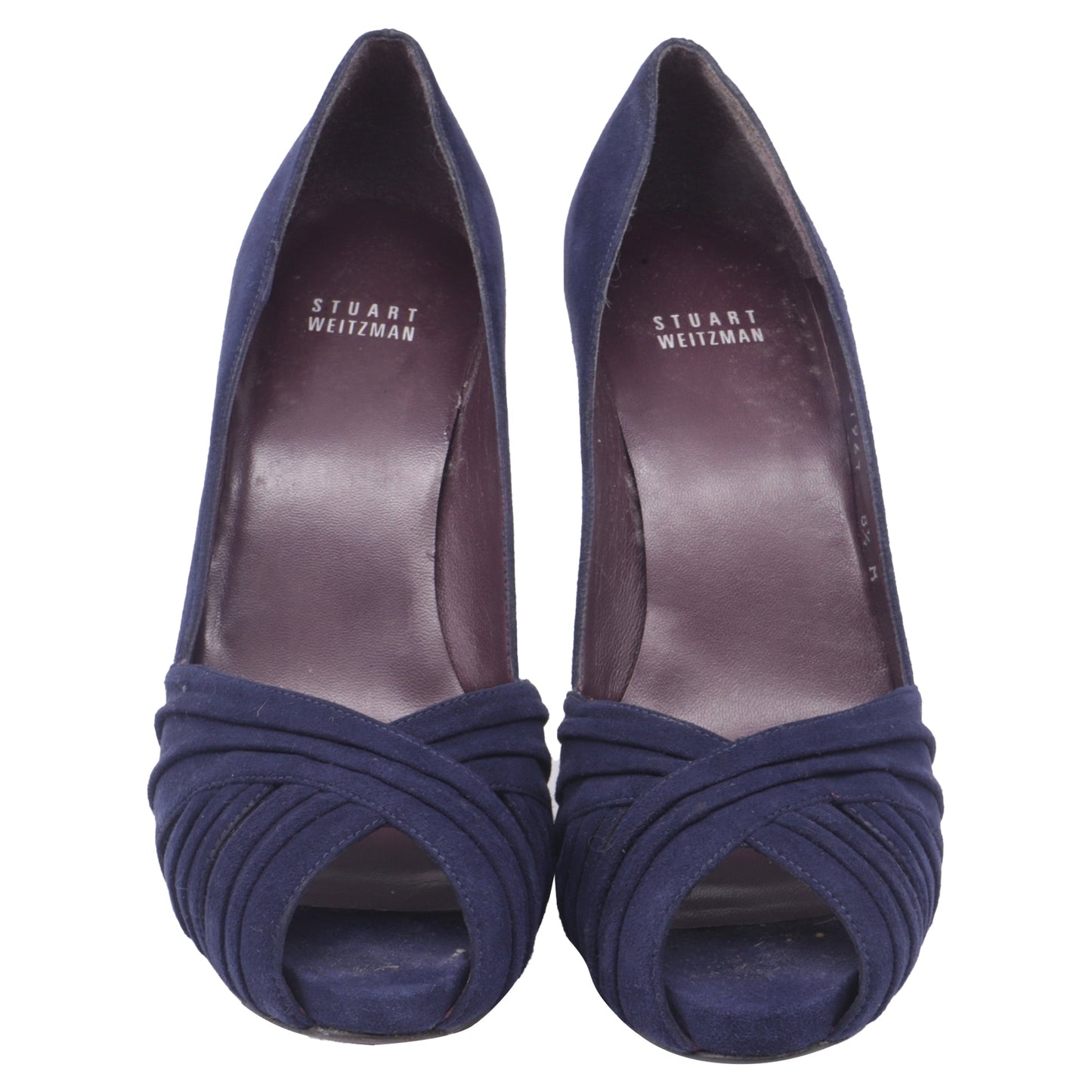 Tacones de gamuza color azul marino