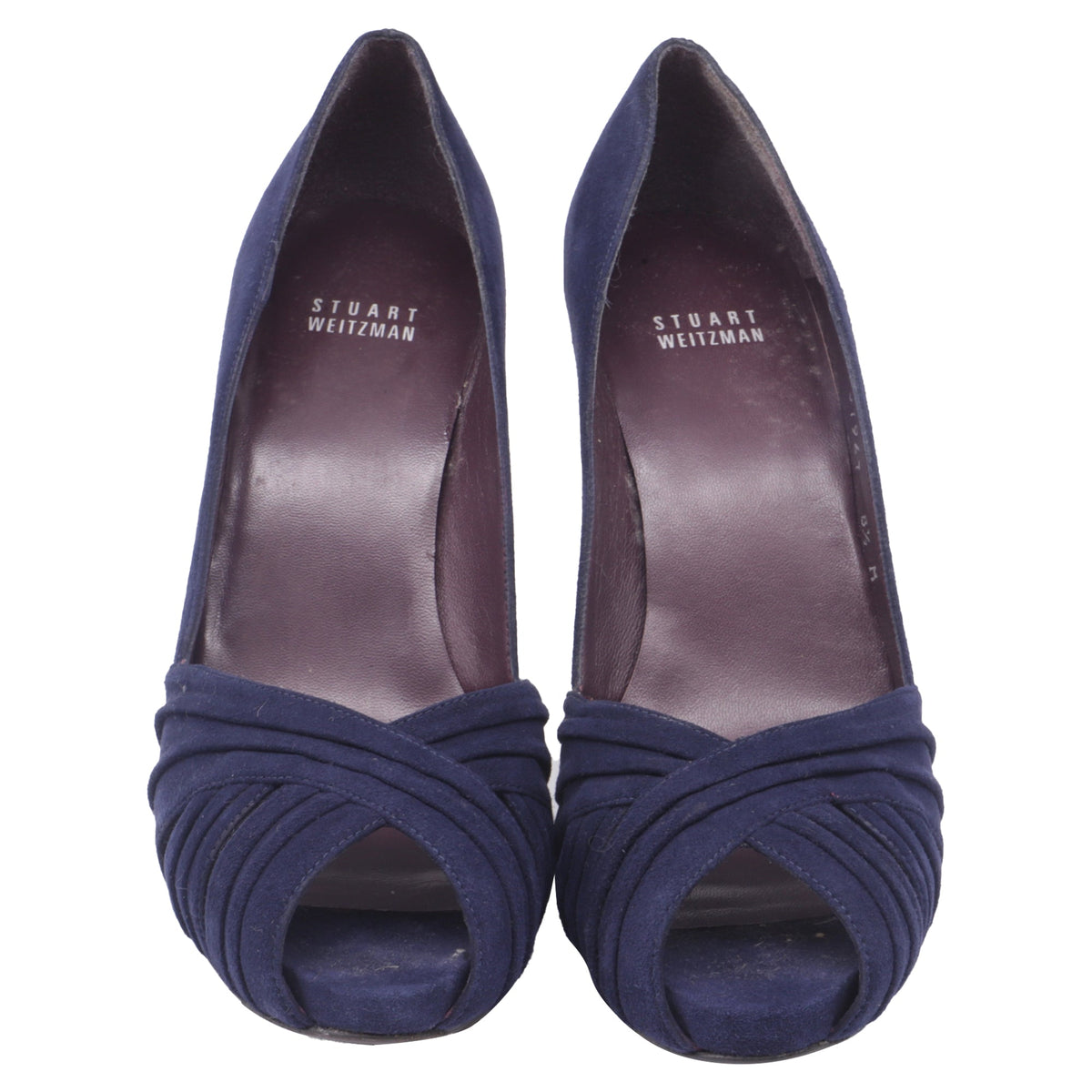 Tacones de gamuza color azul marino