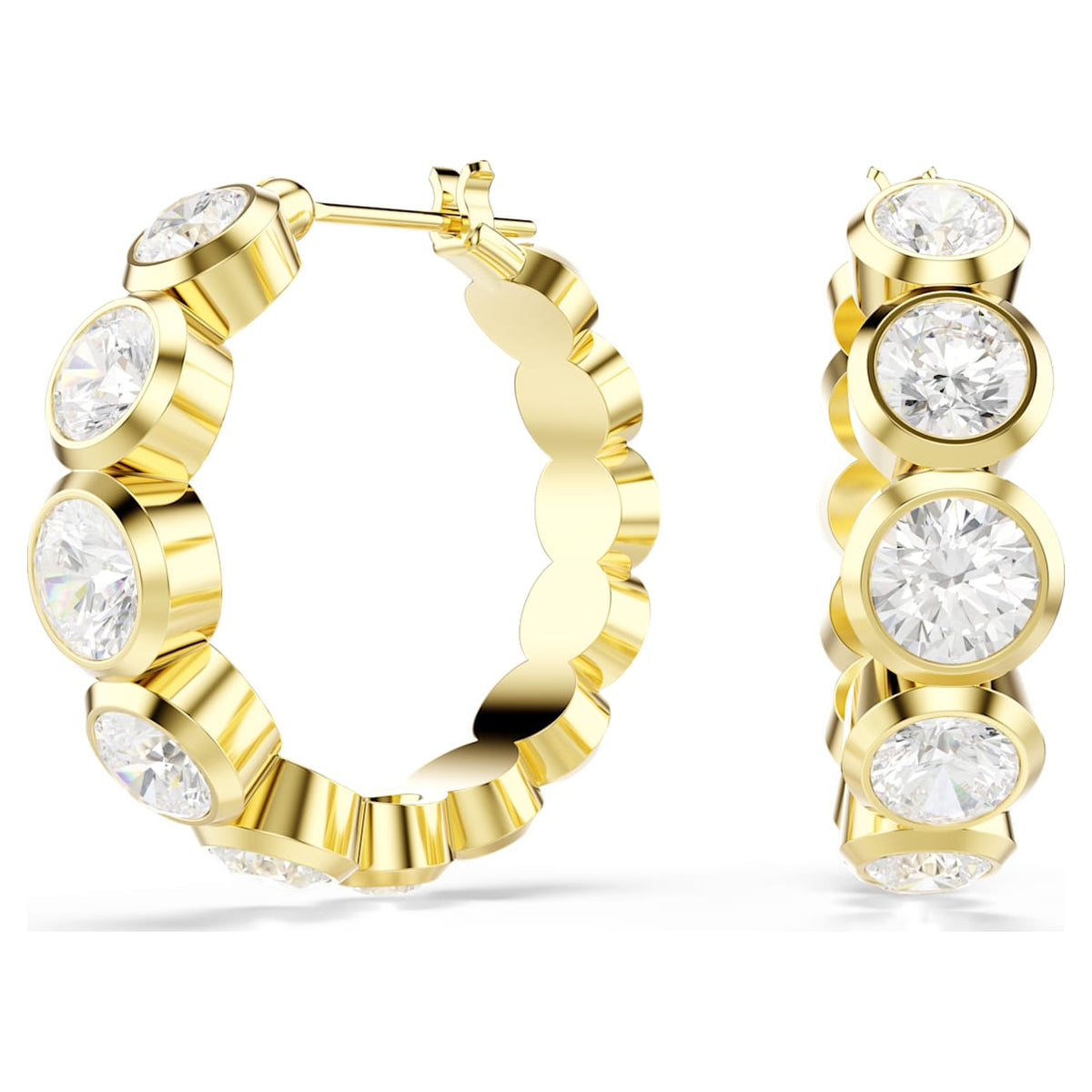 Aretes color blanco y dorado