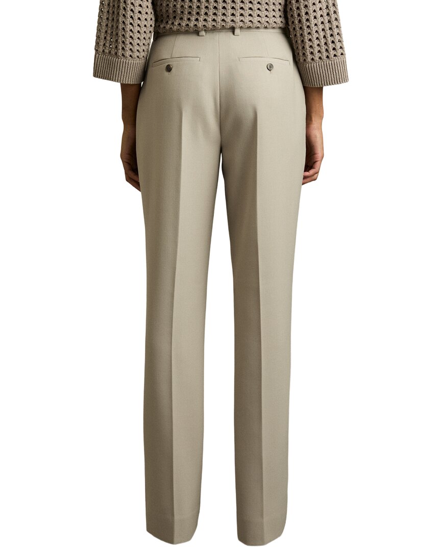 Pantalón de mezcla de lana de corte recto