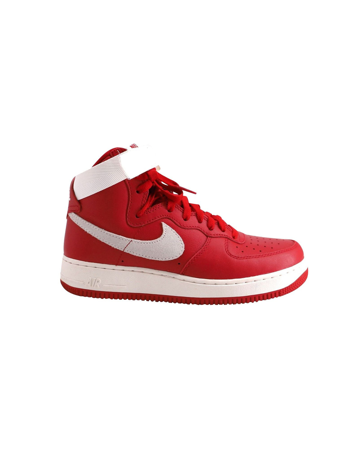 Tenis de cuero color blanco y rojo