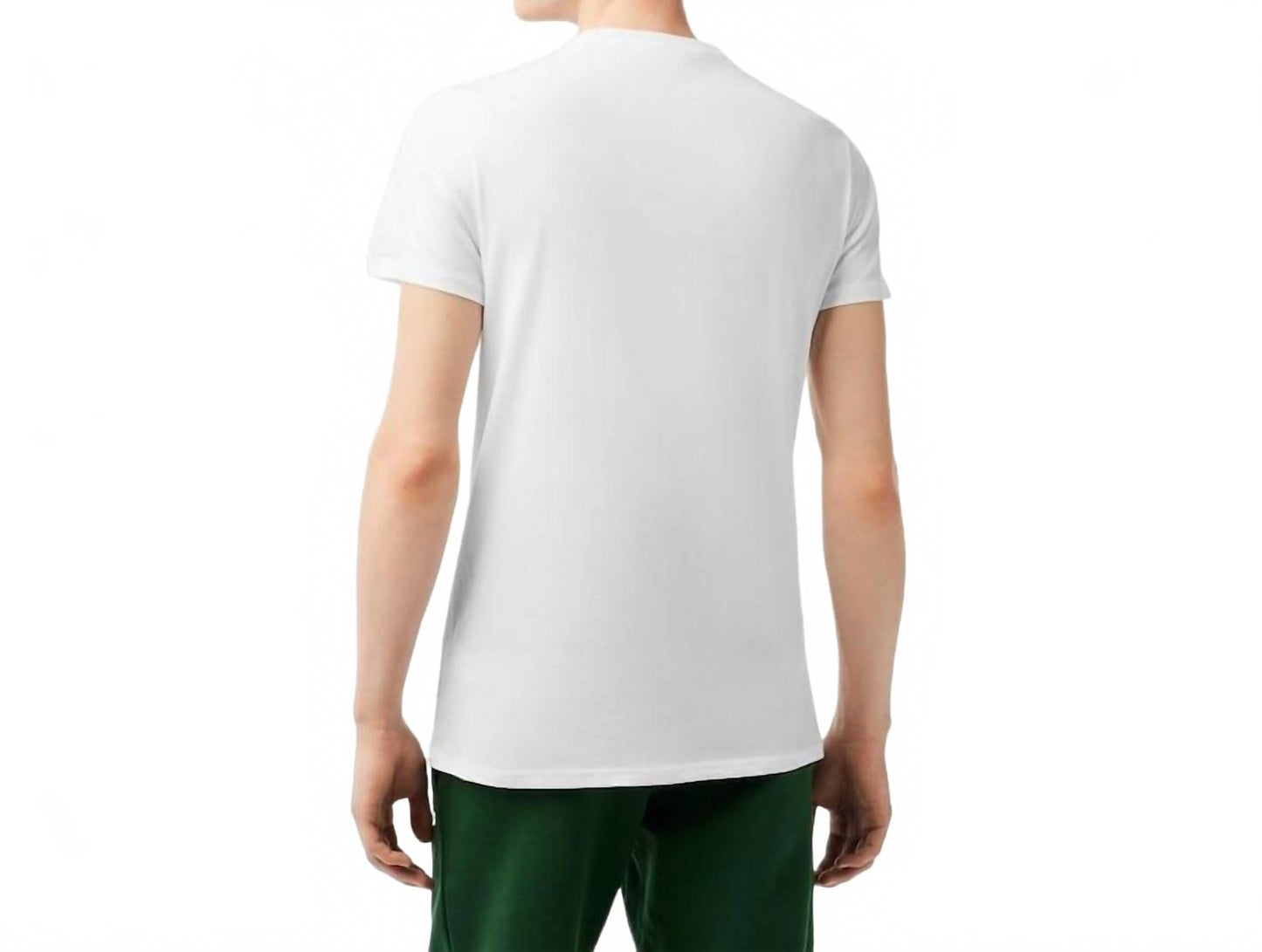 Camiseta de algodón de manga corta con cuello redondo color blanco