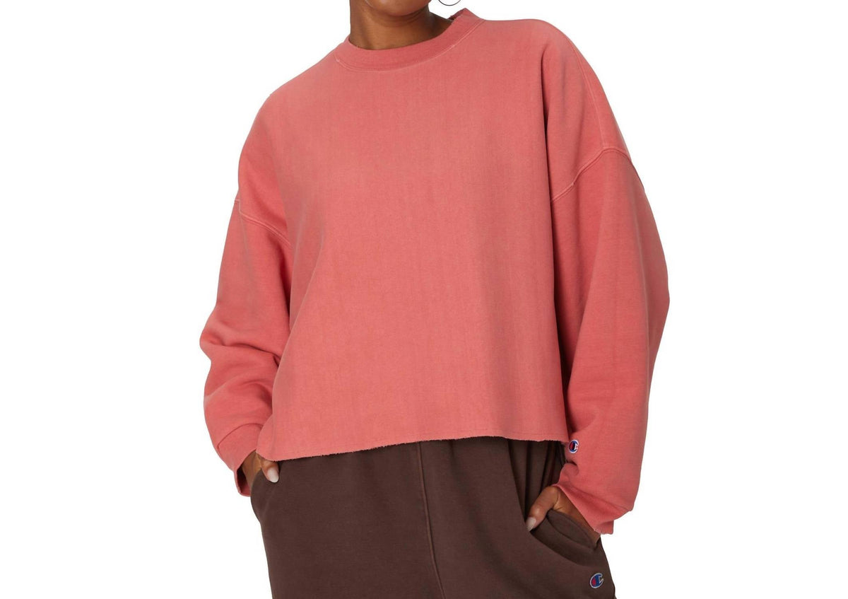 Buzo con cuello redondo color rosado