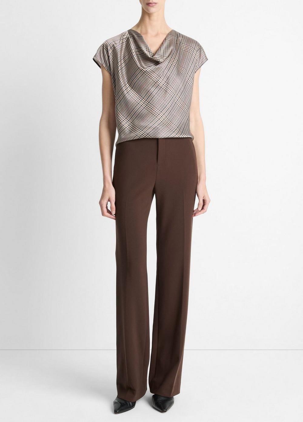 Blusa de seda a cuadros