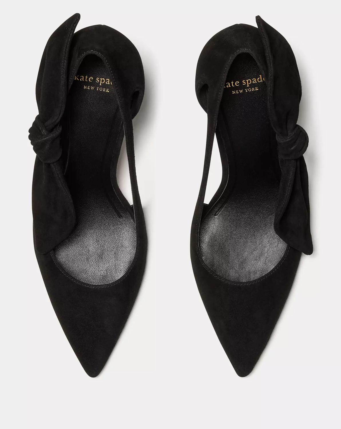 Tacones de mujer de gamuza color negro
