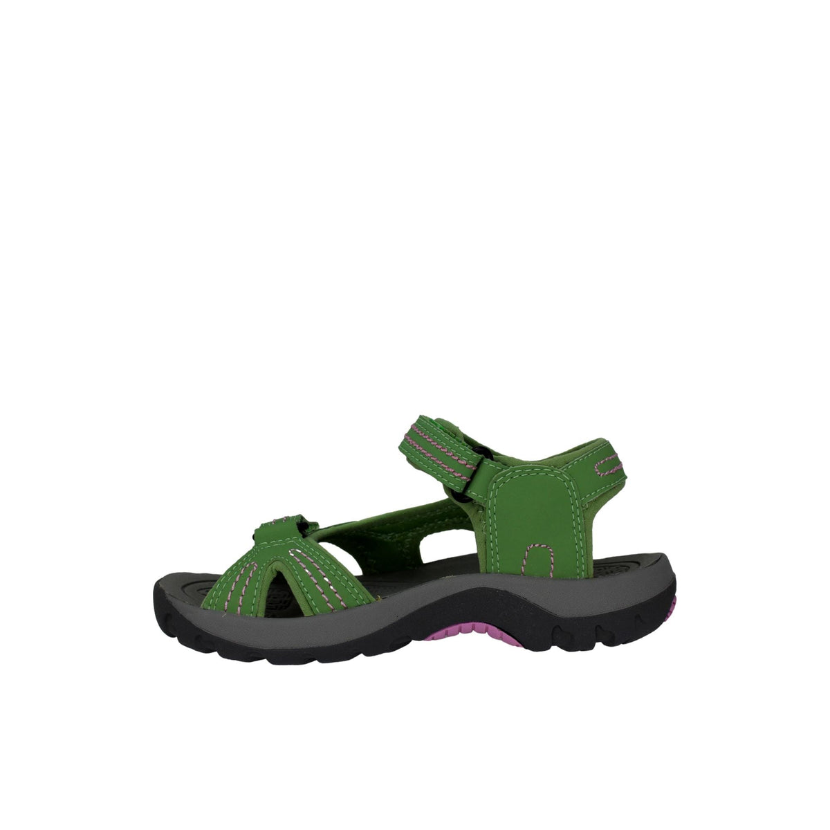 Calzado infantil de gasa color verde y lila
