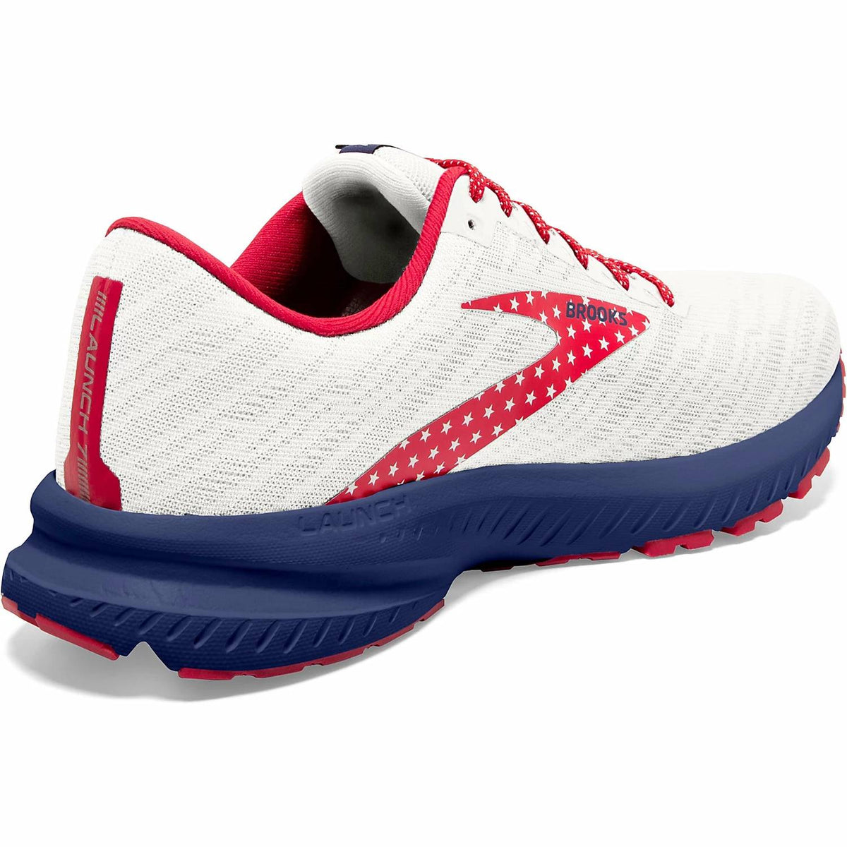 Tenis para correr de mujer color blanco y azul y rojo