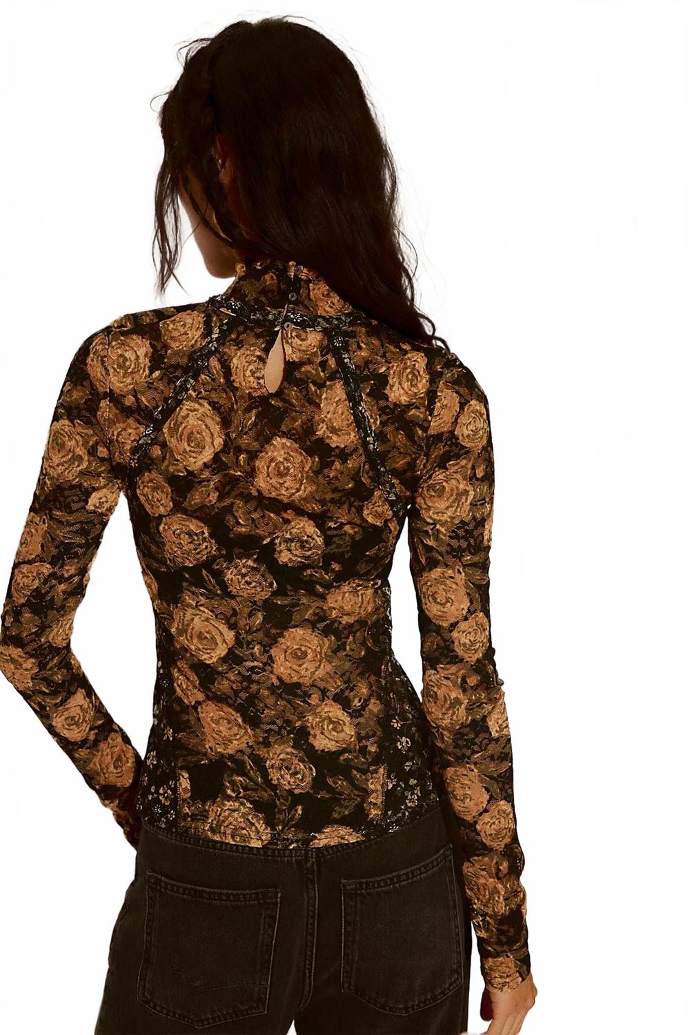 Top de manga larga color negro