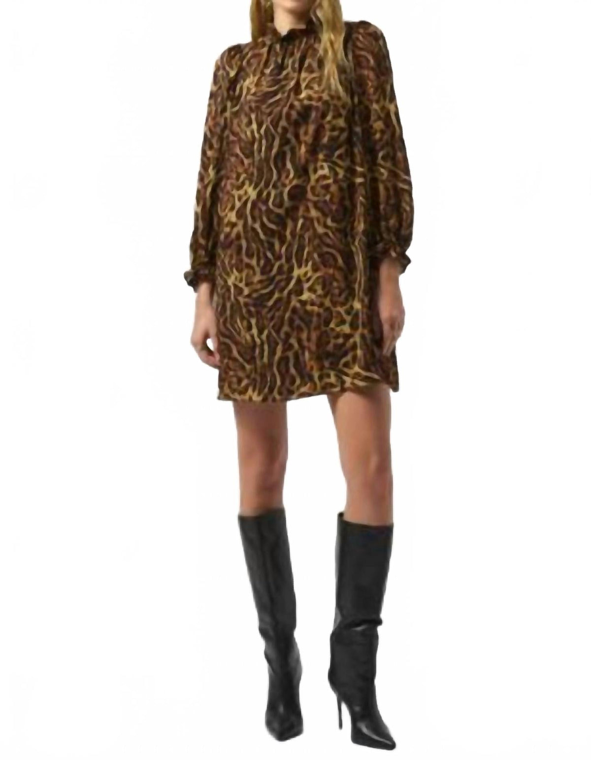 Vestido con estampado animal color negro y café