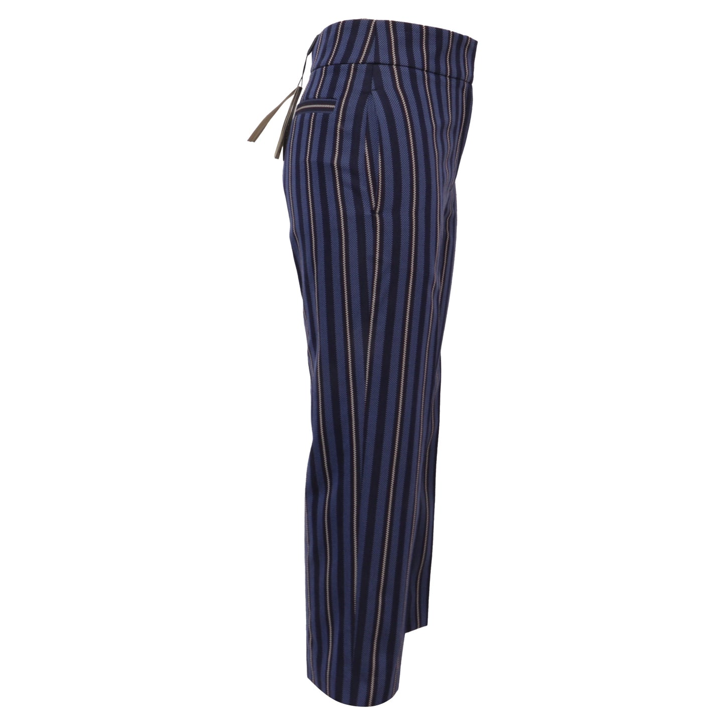 Pantalón de lana a rayas color azul