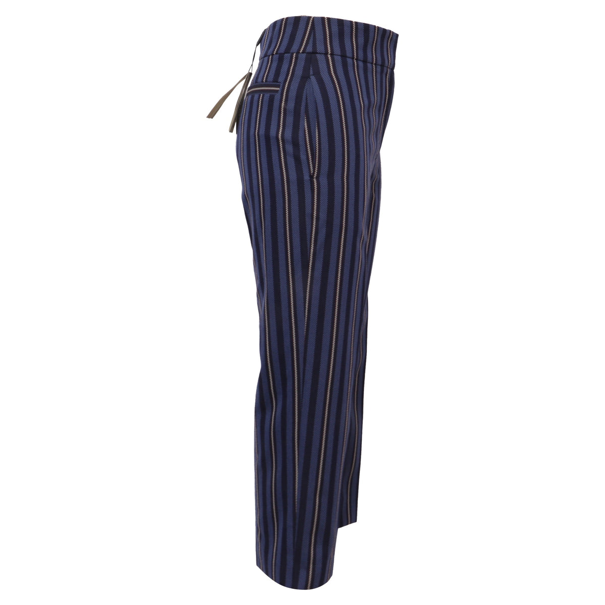Pantalón de lana a rayas color azul
