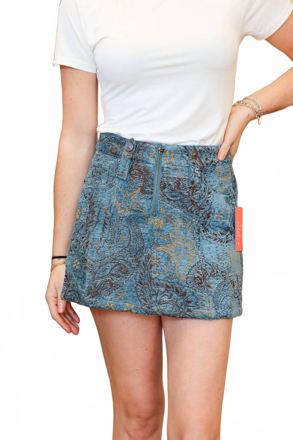 Falda corta color azul