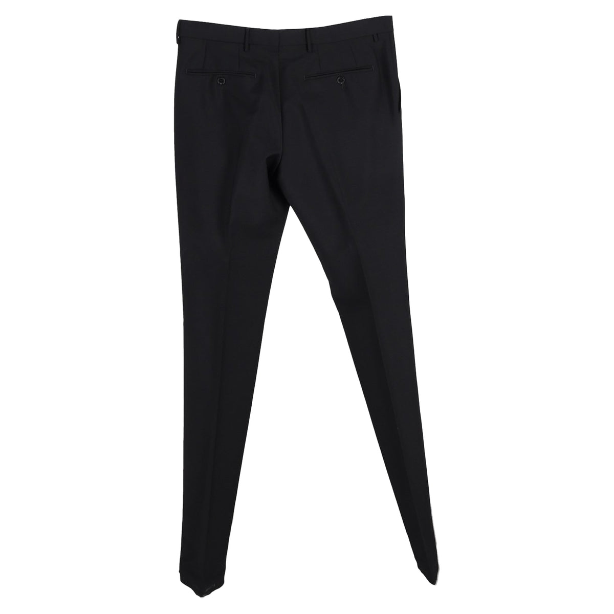 Pantalón de lana de corte recto color negro