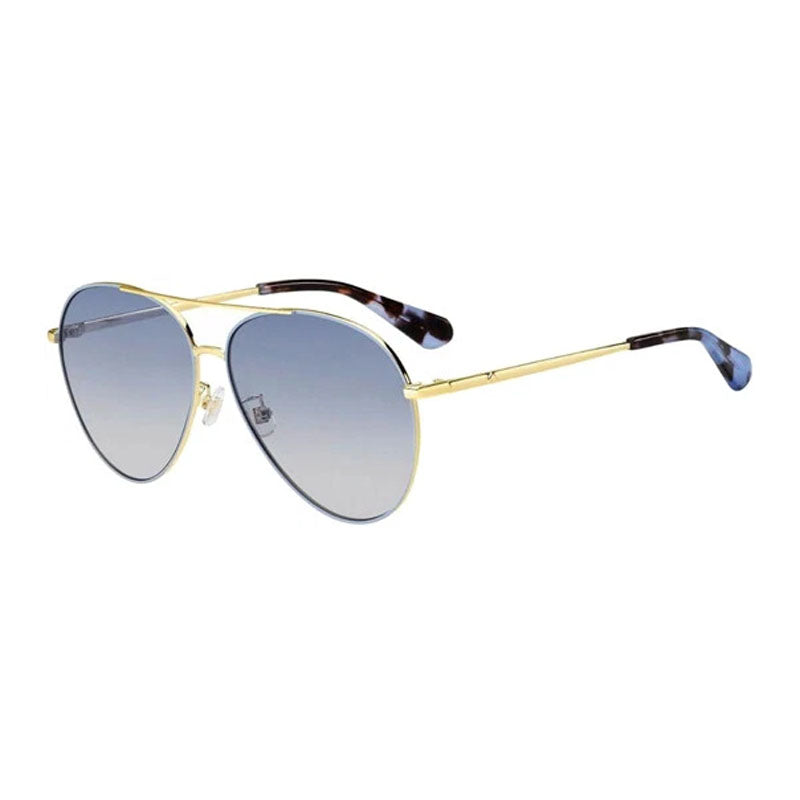 Gafas color azul y violeta y dorado