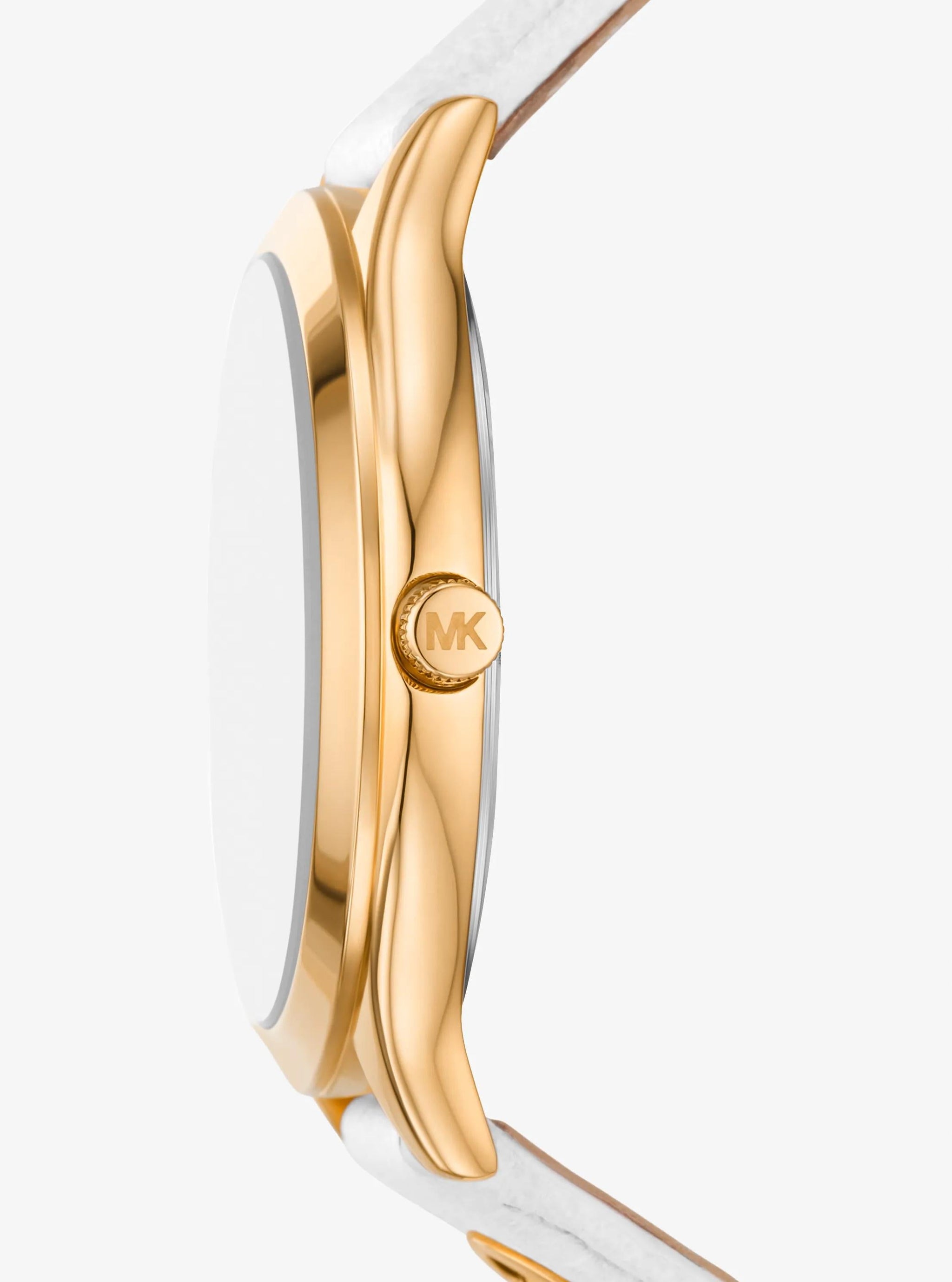 Reloj de cuero color dorado