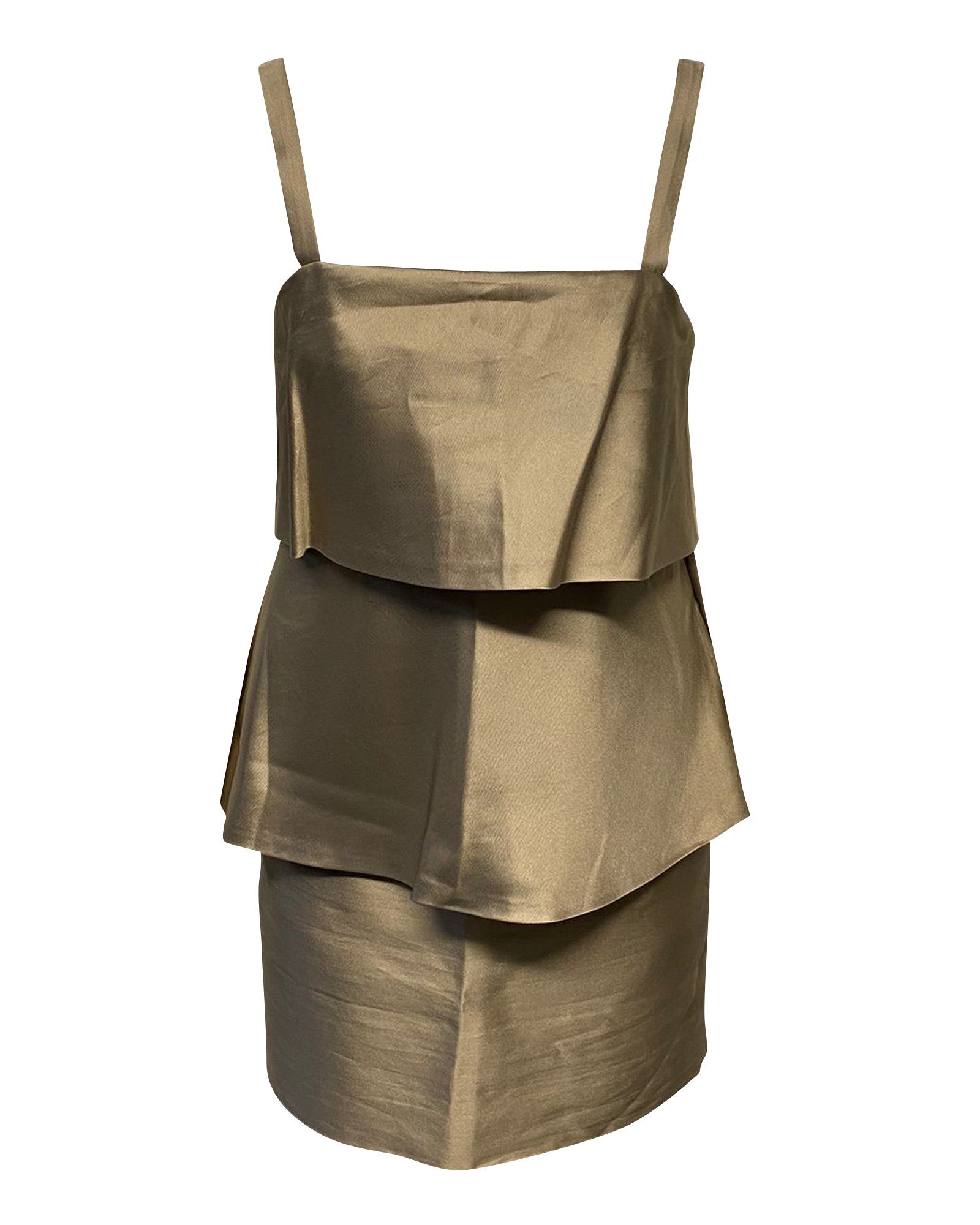 Vestido de seda color beige